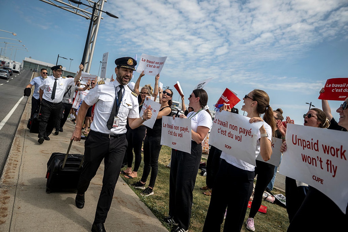 Greve de aeronautas cancela voos no Canadá e afeta os EUA