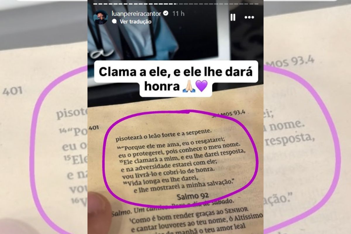 print post no instagram de Luan Pereira