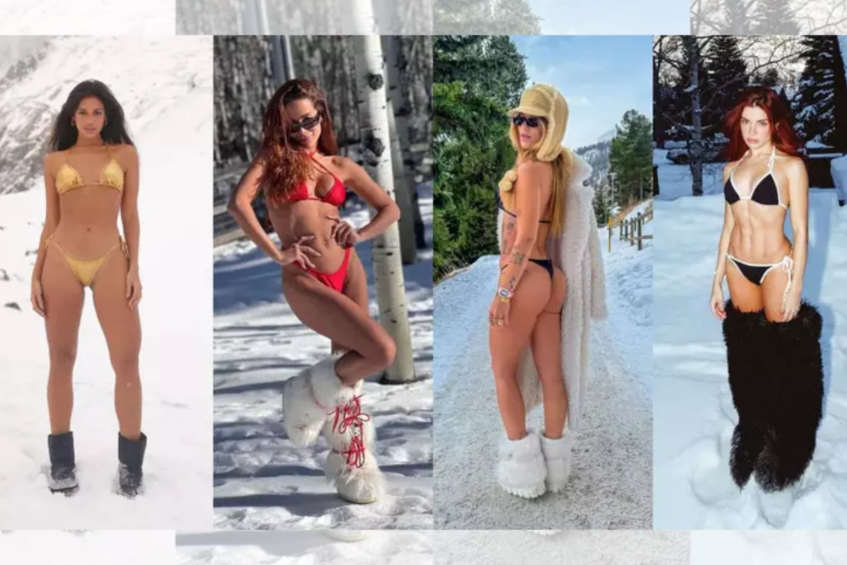 X-5-69 Influenciadora é internada após fazer trend e posar de biquíni na neve