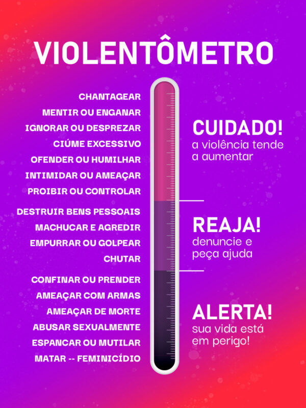 Imagem colorida de um infográfico sobre violência doméstica - Metrópoles