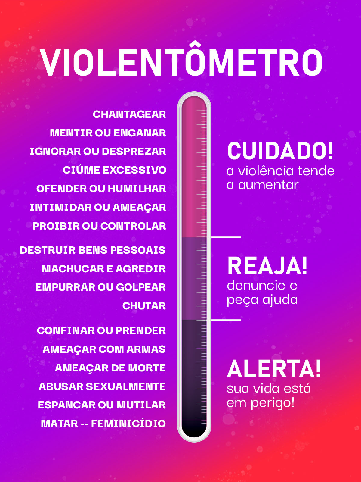 Imagem colorida de um infográfico sobre violência doméstica - Metrópoles