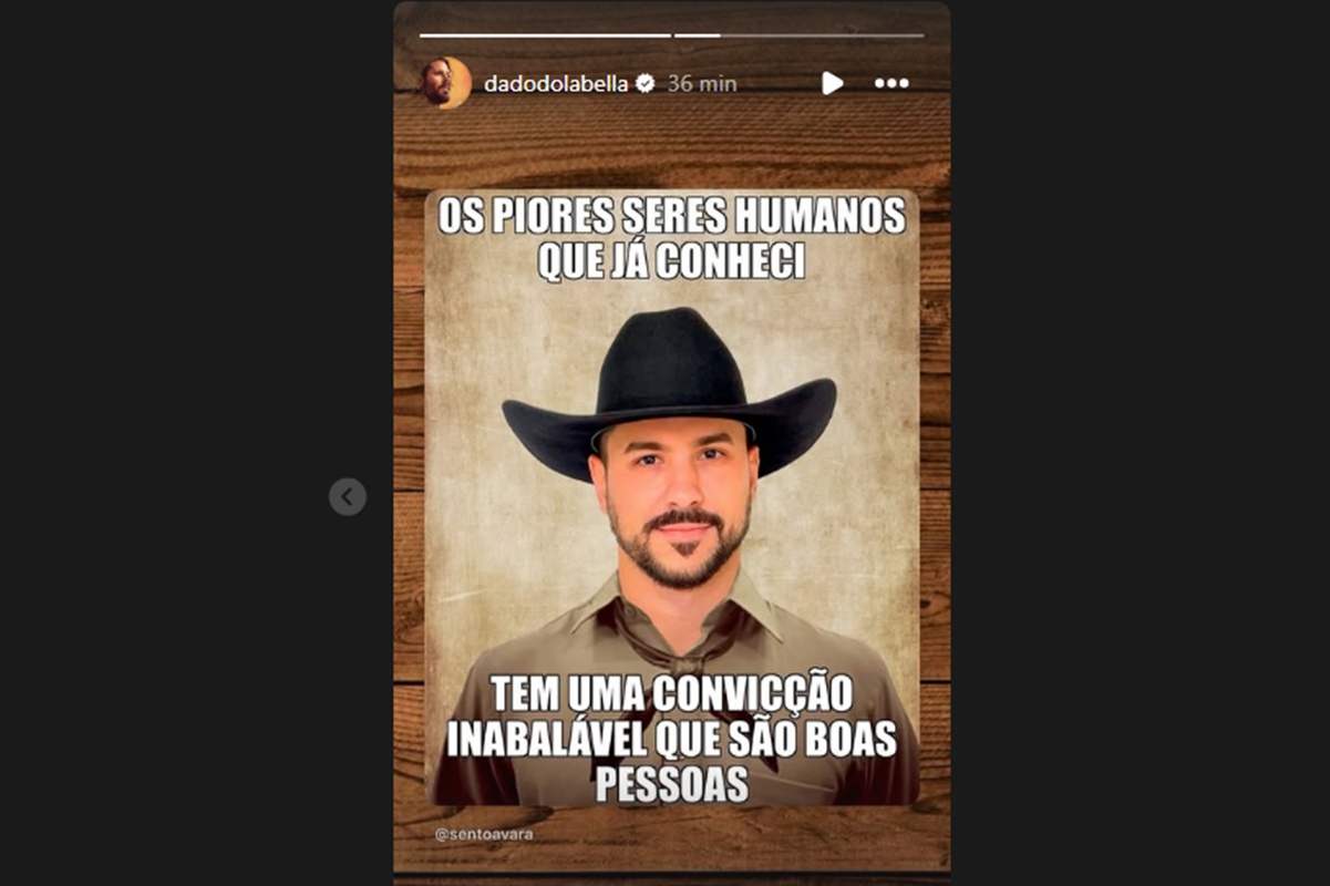 Dado-5 Dado Dolabella compartilha suposta indireta para Luan Pereira. Veja!