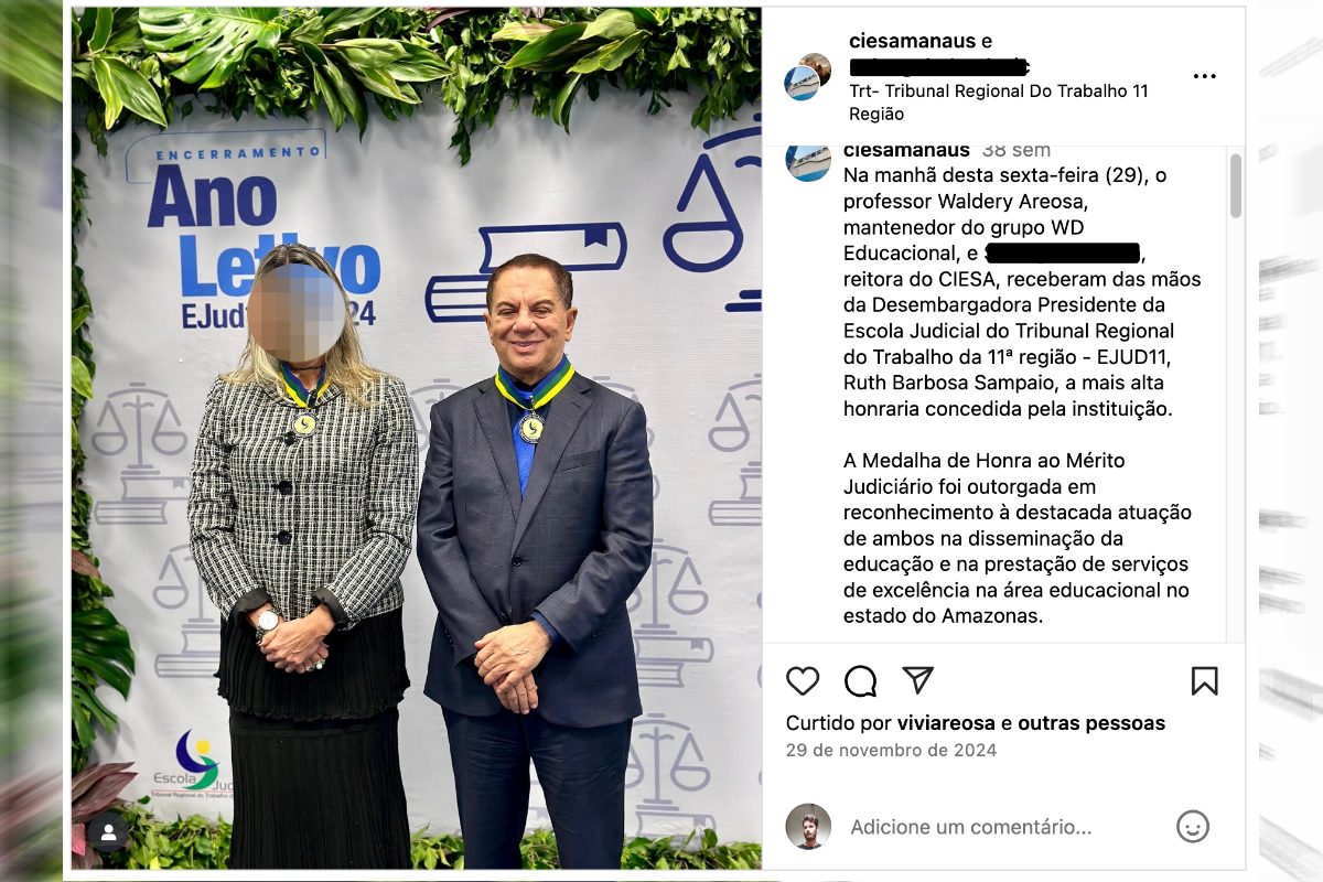 Justiça do Trabalho no Amazonas homenageia denunciado por pedofilia