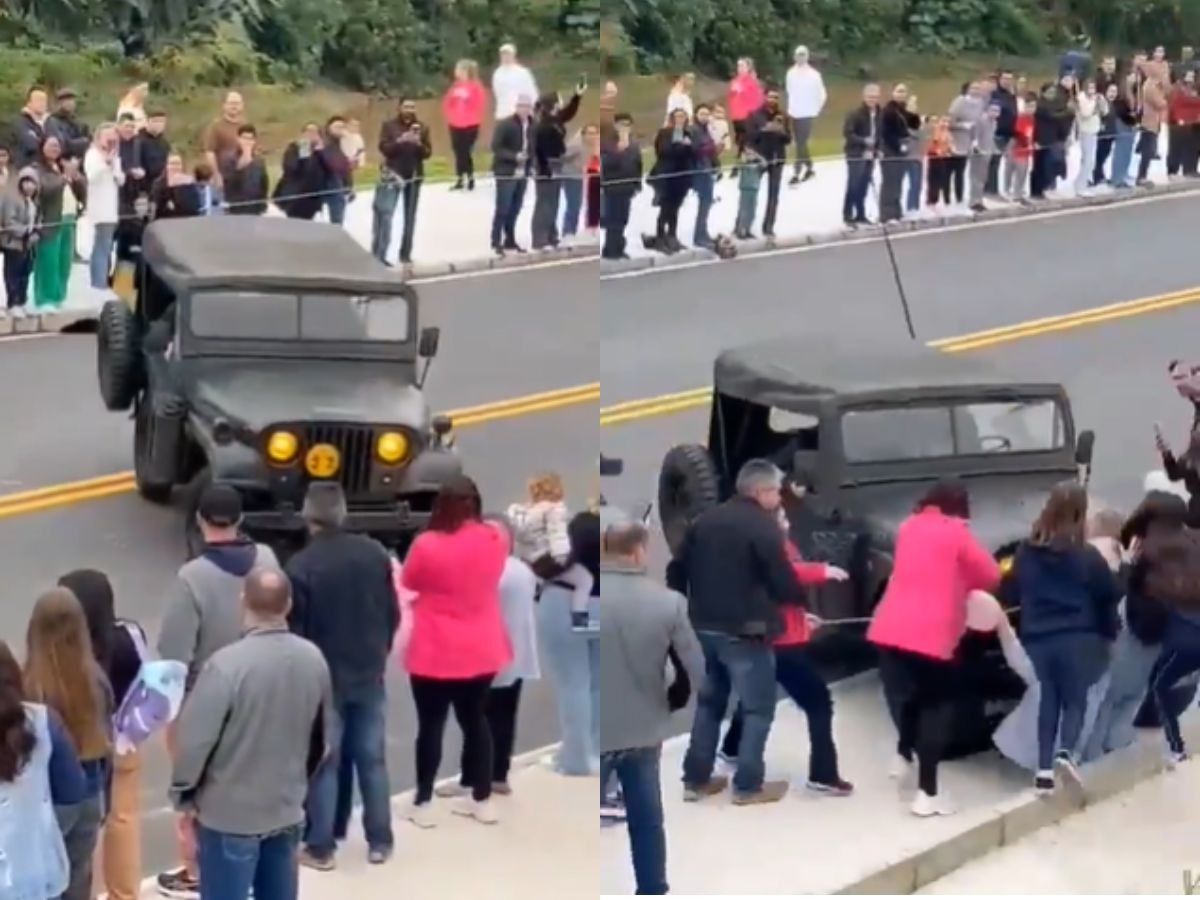 Jipe de colecionador militar atropela pedestres em desfile do 7/9