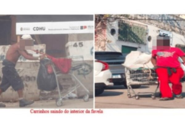 Carrinhos saindo da favela do Moinho em direção à Cracolândia - Metrópoles