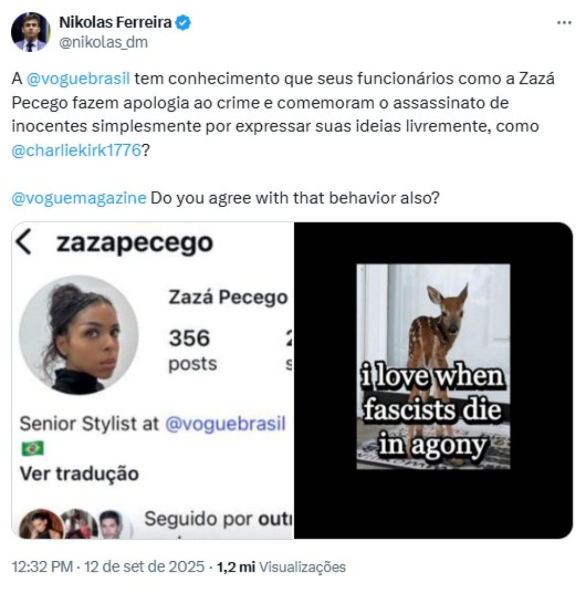 Nikolas Ferreira pede demissão de stylist da Vogue Brasil após postagem polêmica - Metrópoles