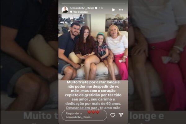 Reprodução da postagem de Bernardinho