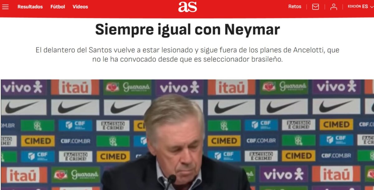 Foto colorida de Carlo Ancelotti, da Seleção Brasileira - Metrópoles