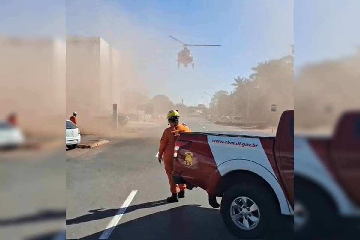 Veja helicóptero resgatar candidato do CNU que sofreu parada cardíaca