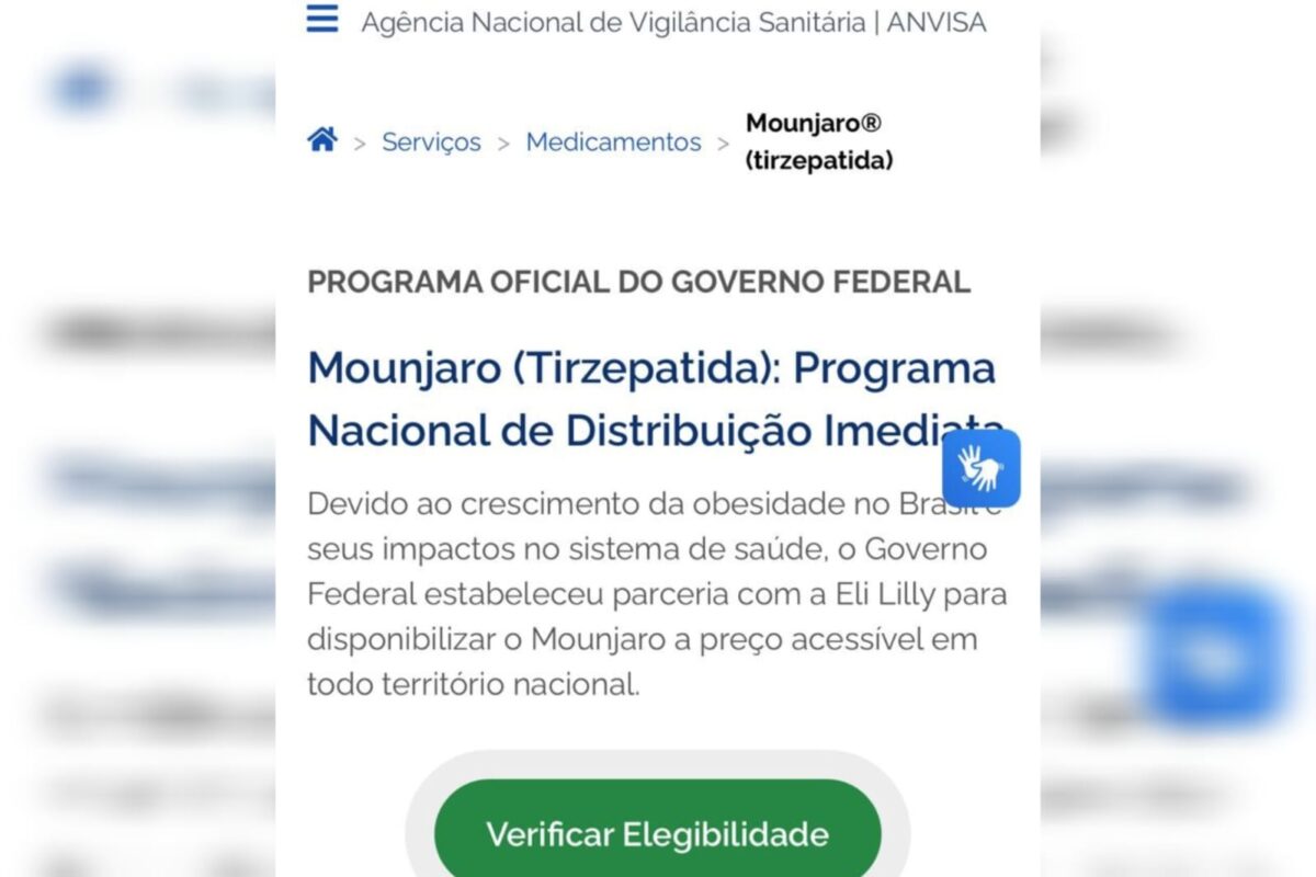 Imagem mostra anúnciou falso de venda de Mounjaro que foi denunciado pela Anvisa
