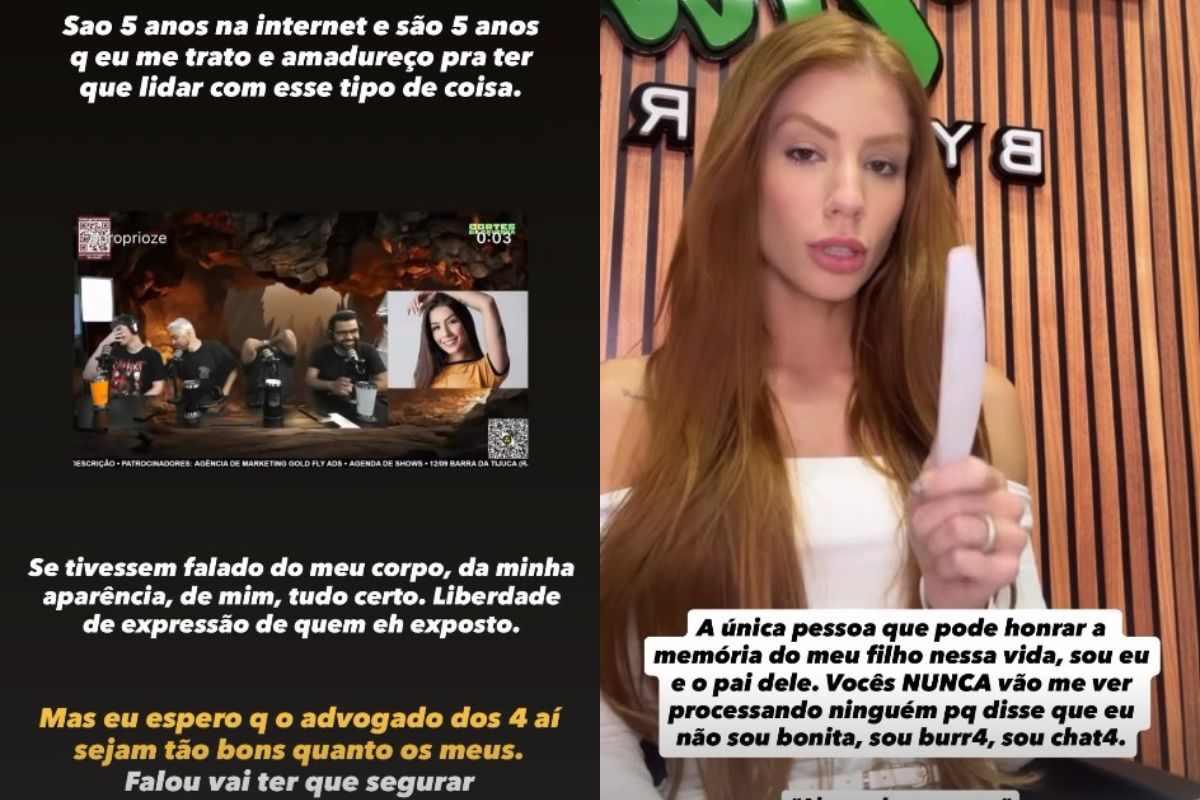 montagem com prints coloridos dos stories de Maria Lina