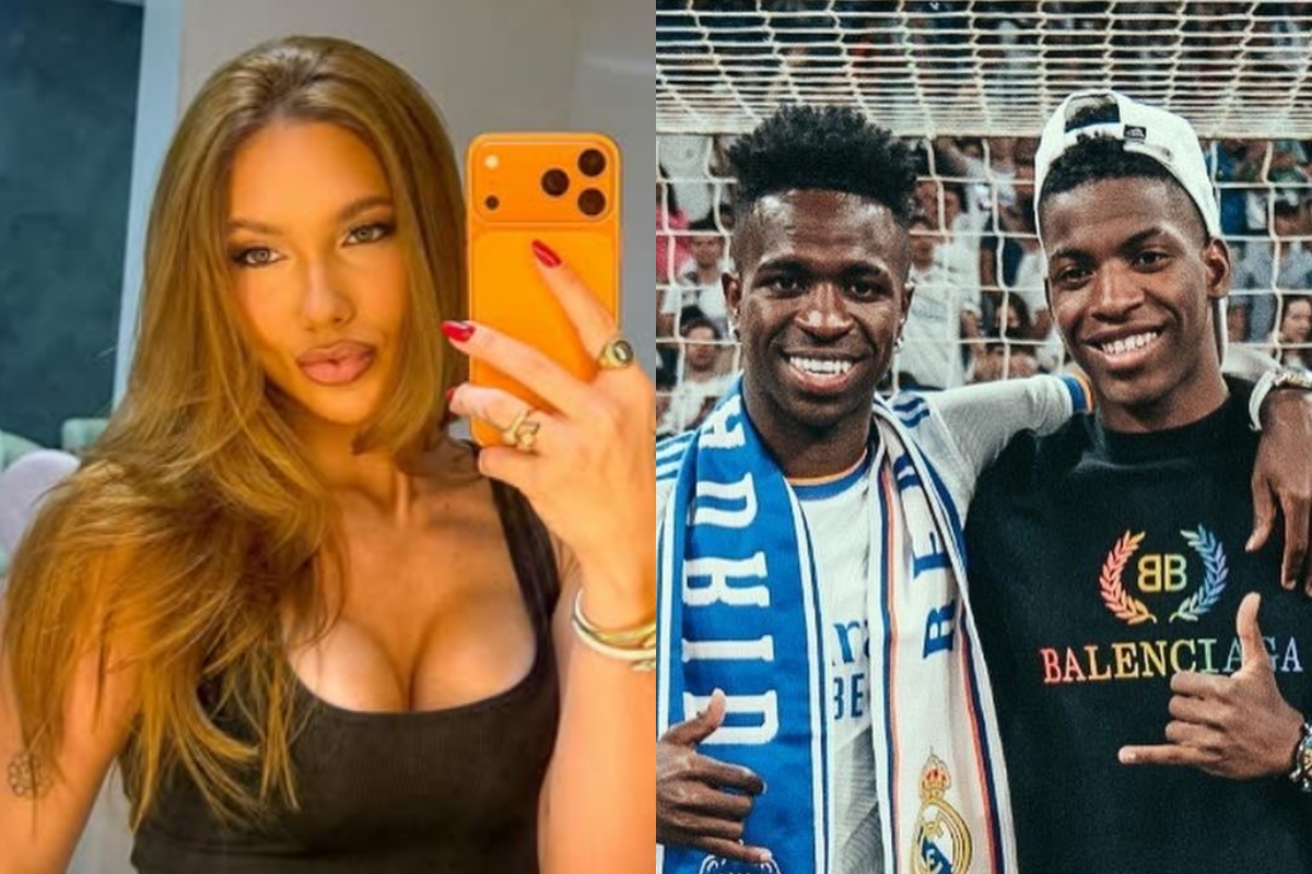 Virginia Fonseca aparece com irmão de Vini Jr. em mansão