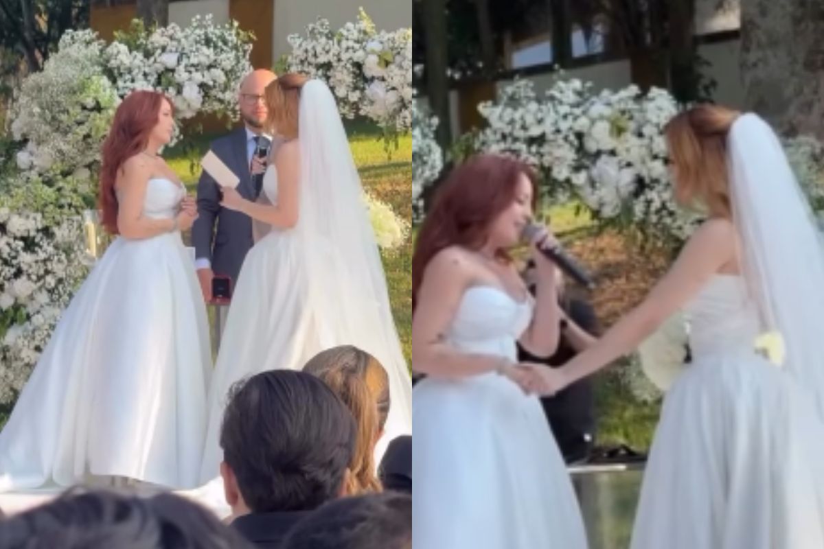 Mari Fernandez e Júlia Ribeiro se casam e emocionam com votos; assista