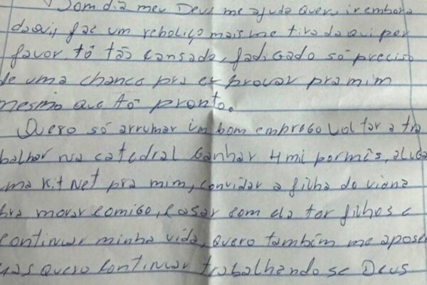 Carta do interno que sofreu abusos em clínica