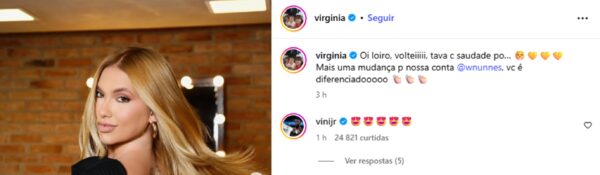 Foto colorida do Instagram de Virginia Fonseca - Metrópoles