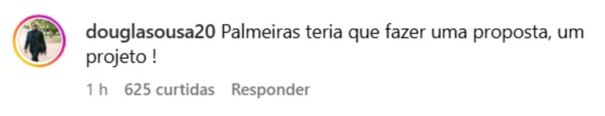 Foto colorida de comentário de pai de Endrick - Metrópoles