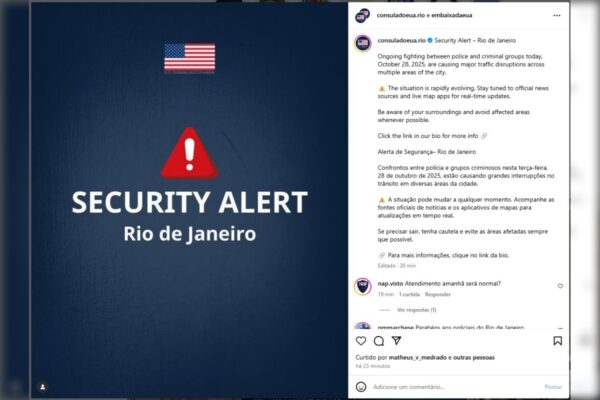 Embaixada dos EUA emite alerta sobre Rio
