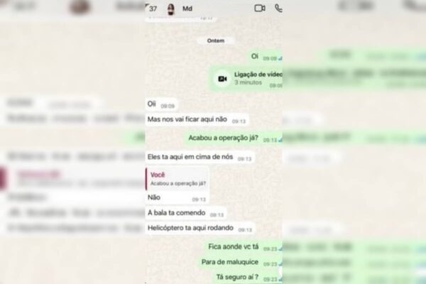 Mensagem que Japinha do CV teria enviado para amiga