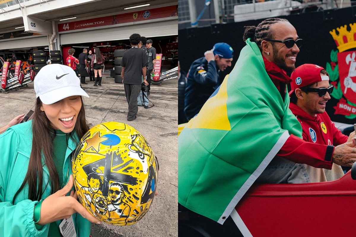 Capacete 'Desaparece' e Gera Mistério: Influenciadora Quase Entrega Presente a Lewis Hamilton!