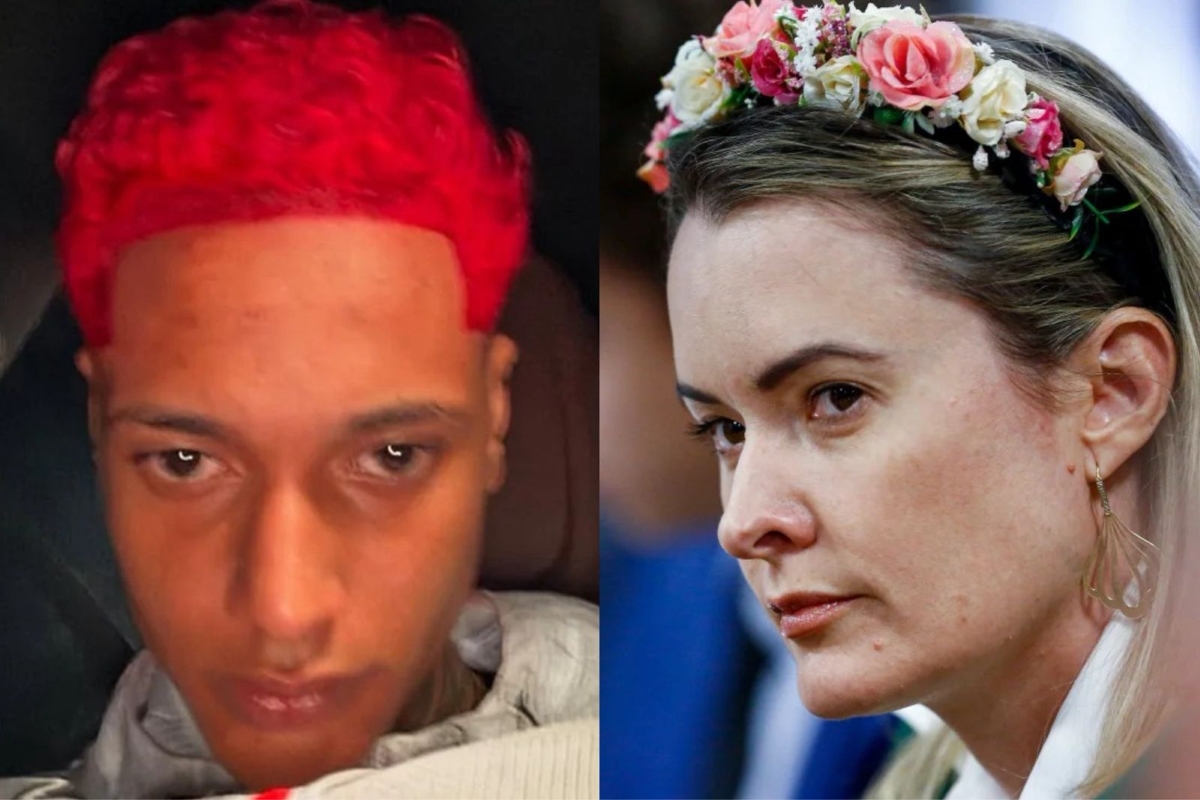 Oruam reage a foto de Júlia Zanatta posando em “trono” com fuzis